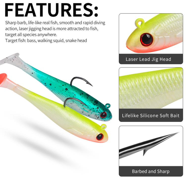 T-Tail False Bait Single Hook Full Swimming Submerged Imitation Soft Lure