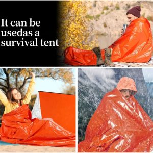 2packs Emergency Sleeping Bag; Lightweight Survival Sleeping Bags Thermal Bivy Sack; Portable Emergency Blanket For Camping; Hiking; Outdoor Activities