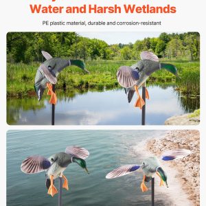 VEVOR Spinning Wing Motion Duck Decoys, Outdoor Teal Decoys for Hunting, Floating Duck for Pool, Pond, and Lake, Realistic Plastic Duck Hunting Decoy, Garden Yard Decoration, Easy to Carry, 1-Pack