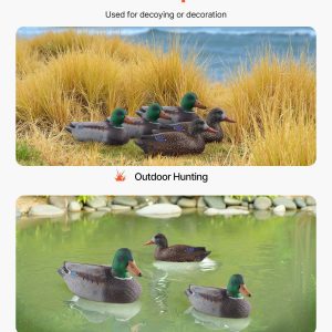 VEVOR Duck Decoys, Realistic Floating Duck Decoys, Weight Forward Swim, Plastic Duck Hunting Decoy Outdoor for Hunting, for Pool, Pond, and Lake, Garden Yard Decoration, Easy to Carry and Use, 6-Pack