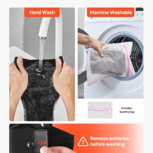 VEVOR Heated Socks, 5000mAh Battery Powered, Rechargeable Heating Socks with 4 Heating Levels, Electric Heated Sock for Men Women, Foot Warmer for Hunting Riding Camping Hiking Skiing, Outdoor Work