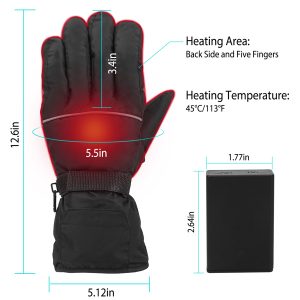 Heating Warm Gloves Battery Powered Heated Waterproof Gloves Unisex Electric Heated Gloves For Outdoor Sports Cycling Riding Skiing Skating Hiking Hunting