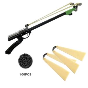 Stainless Steel Strong Metal Slingshot - black, ergonomic handle, precision trigger, suitable for outdoor hunting and jungle expeditions,