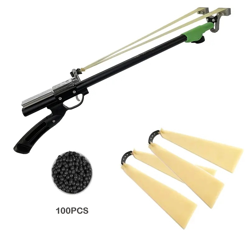 Stainless Steel Strong Metal Slingshot - black, ergonomic handle, precision trigger, suitable for outdoor hunting and jungle expeditions,