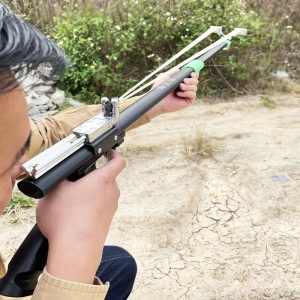 "High-Power Metal Slingshot ? Black Ergonomic Handle, Precision Trigger for Hunting, Jungle Expeditions & Outdoor Survival Gear"